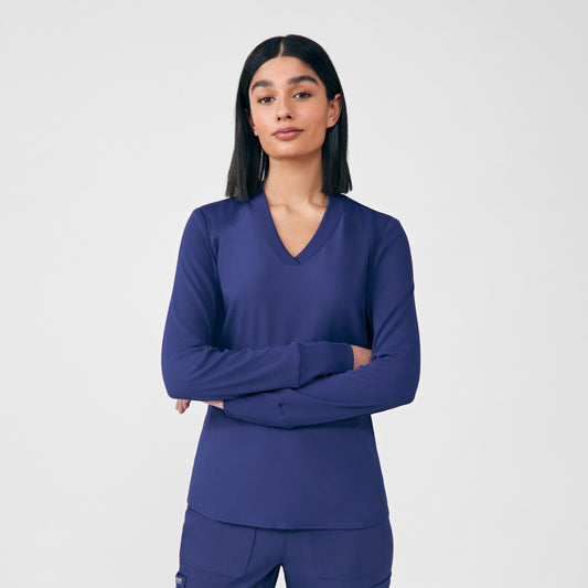 Forward 2-Pocket V-Neck Top  | Navy