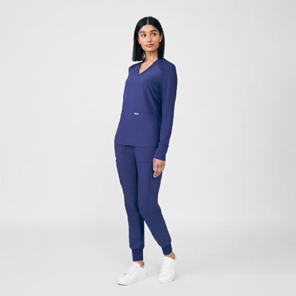 Forward 2-Pocket V-Neck Top  | Navy