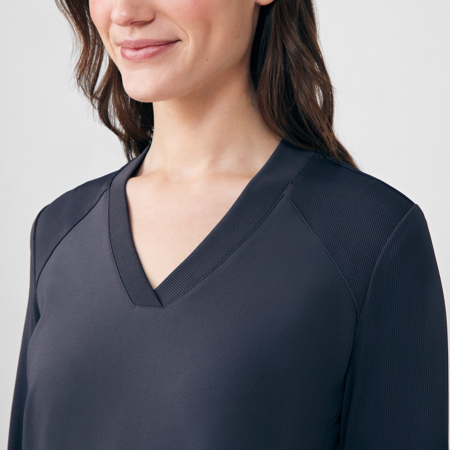 Forward 2-Pocket V-Neck Top  | Pewter