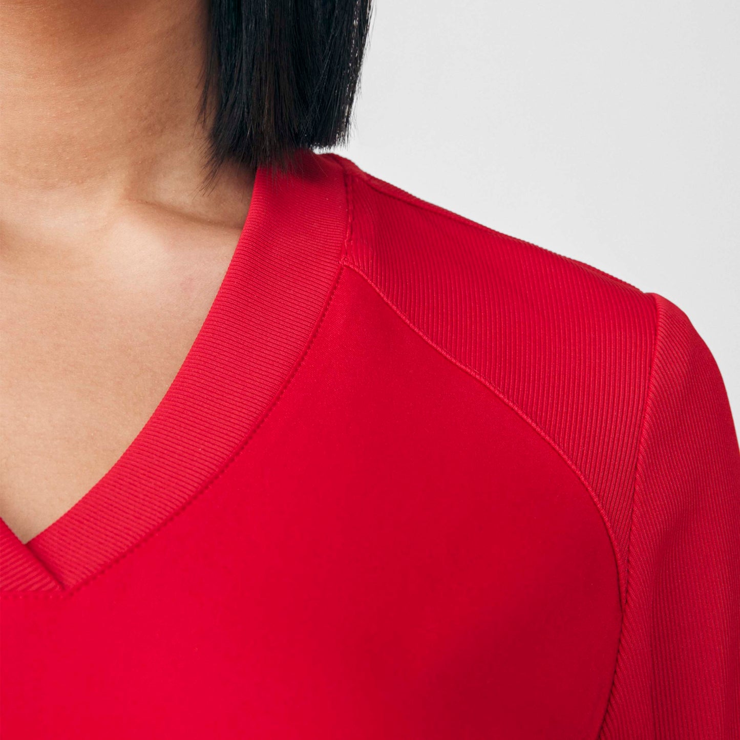 Forward 2-Pocket V-Neck Top  | Red