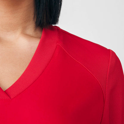 Forward 2-Pocket V-Neck Top  | Red