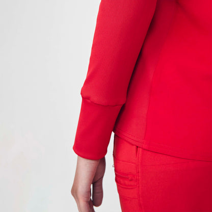 Forward 2-Pocket V-Neck Top  | Red