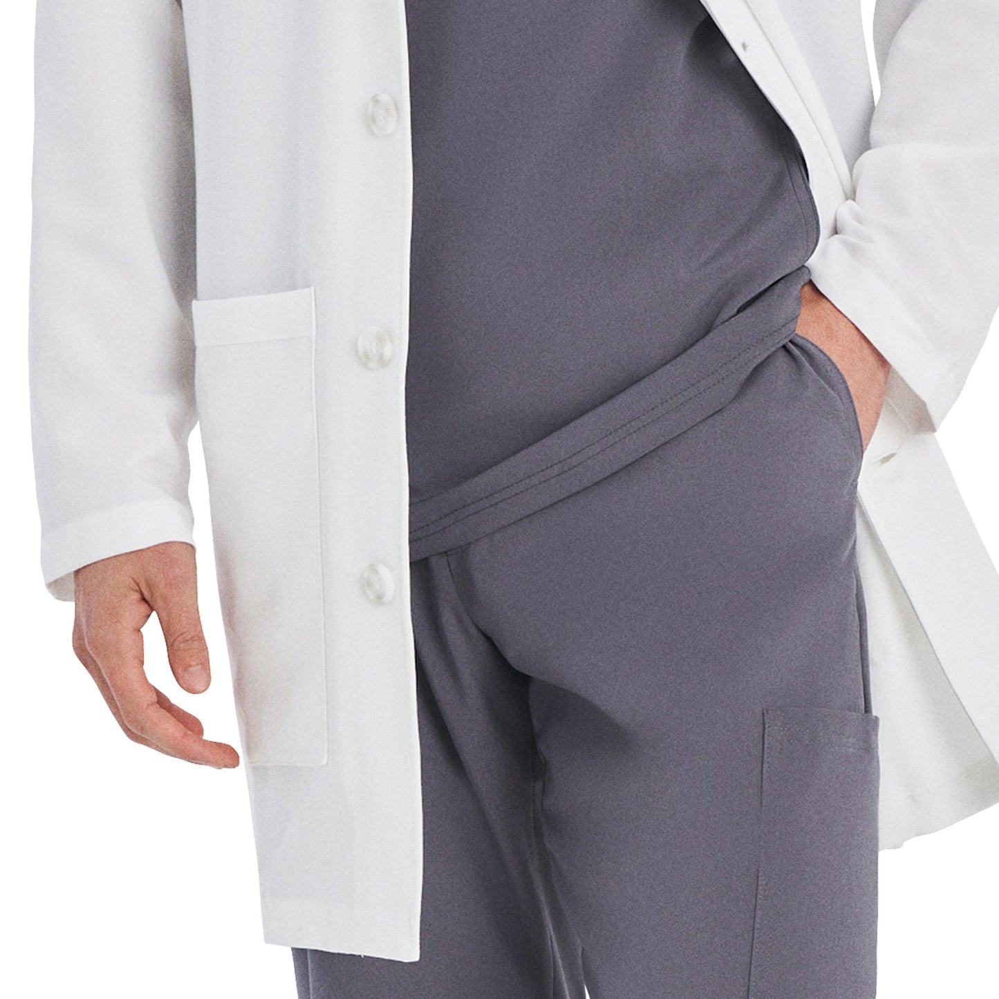 V-Tess 5-Pocket Full-Length Tablet White Coat  | White