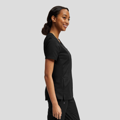 VIBE 2-Pocket V-Neck Top  | Black