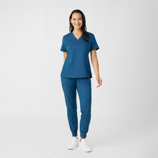 VIBE 2-Pocket V-Neck Top  | Caribbean