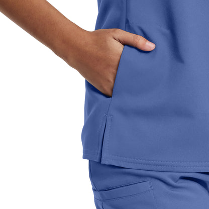 VIBE 2-Pocket V-Neck Top  | Caribbean