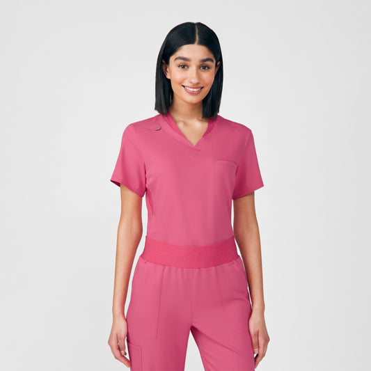 VIBE 2-Pocket V-Neck Top  | Honeysuckle