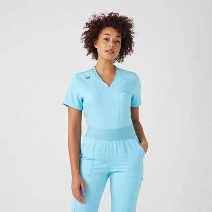 VIBE 2-Pocket V-Neck Top  | Island Blue