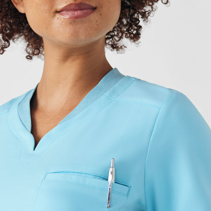 VIBE 2-Pocket V-Neck Top  | Island Blue