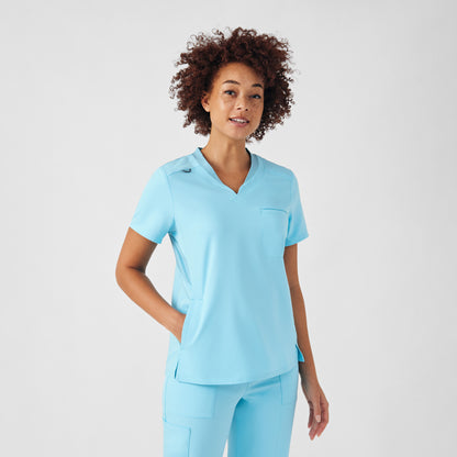 VIBE 2-Pocket V-Neck Top  | Island Blue
