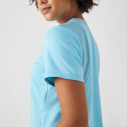 VIBE 2-Pocket V-Neck Top  | Island Blue