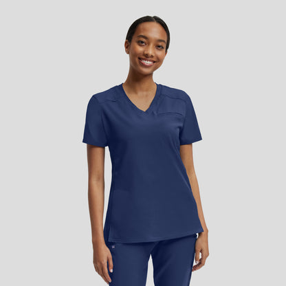 VIBE 2-Pocket V-Neck Top  | Navy