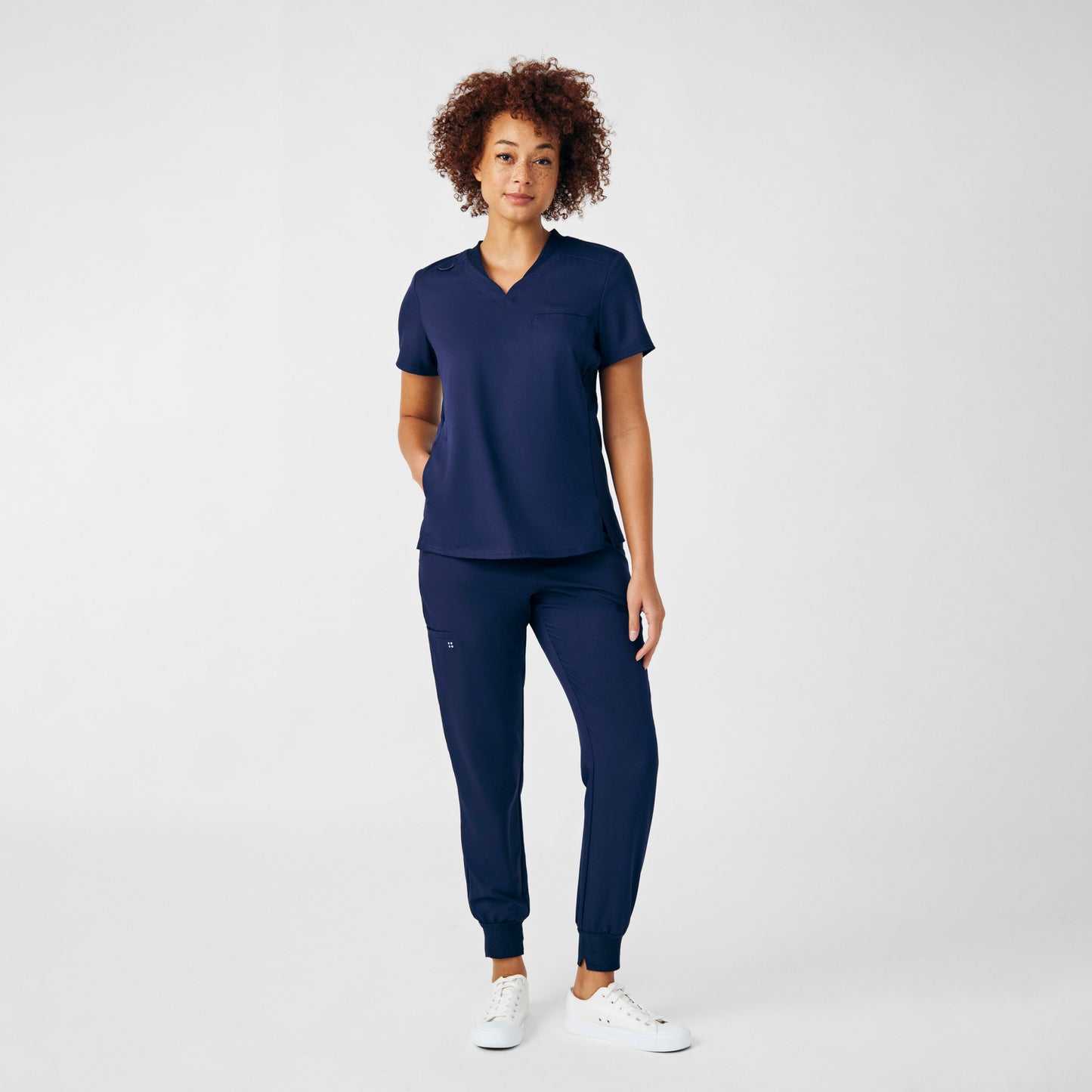 VIBE 2-Pocket V-Neck Top  | Navy