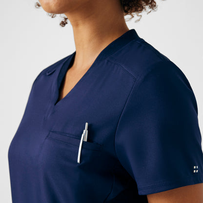 VIBE 2-Pocket V-Neck Top  | Navy