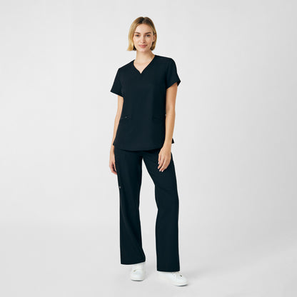 VIBE 3-Pocket V-Neck Top  | Black