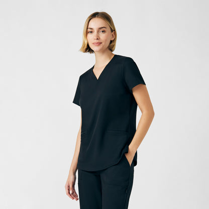 VIBE 3-Pocket V-Neck Top  | Black