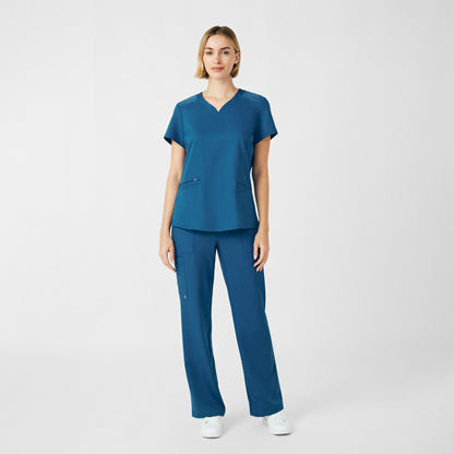 VIBE 3-Pocket V-Neck Top  | Caribbean