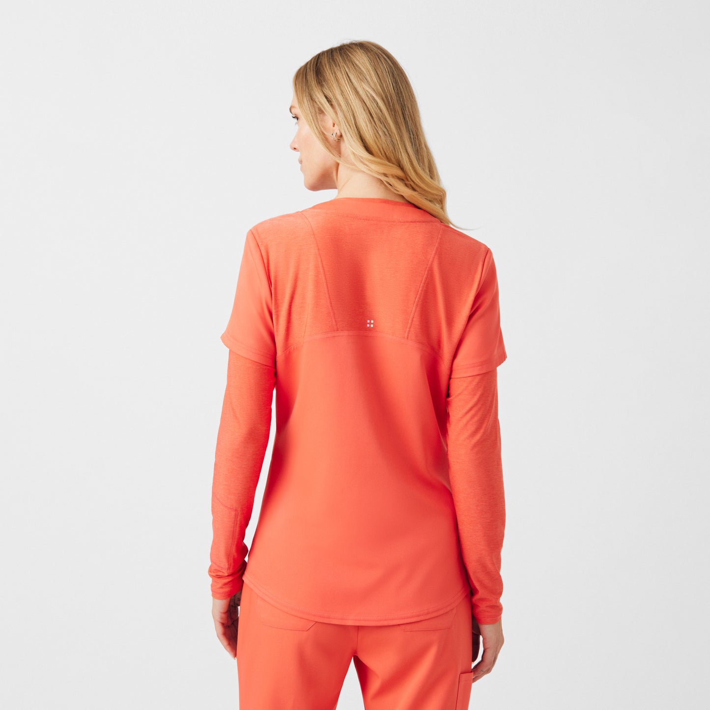 VIBE 3-Pocket V-Neck Top  | Coral Sunset