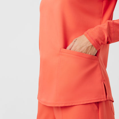 VIBE 3-Pocket V-Neck Top  | Coral Sunset