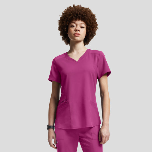 VIBE 3-Pocket V-Neck Top  | Electric Purple