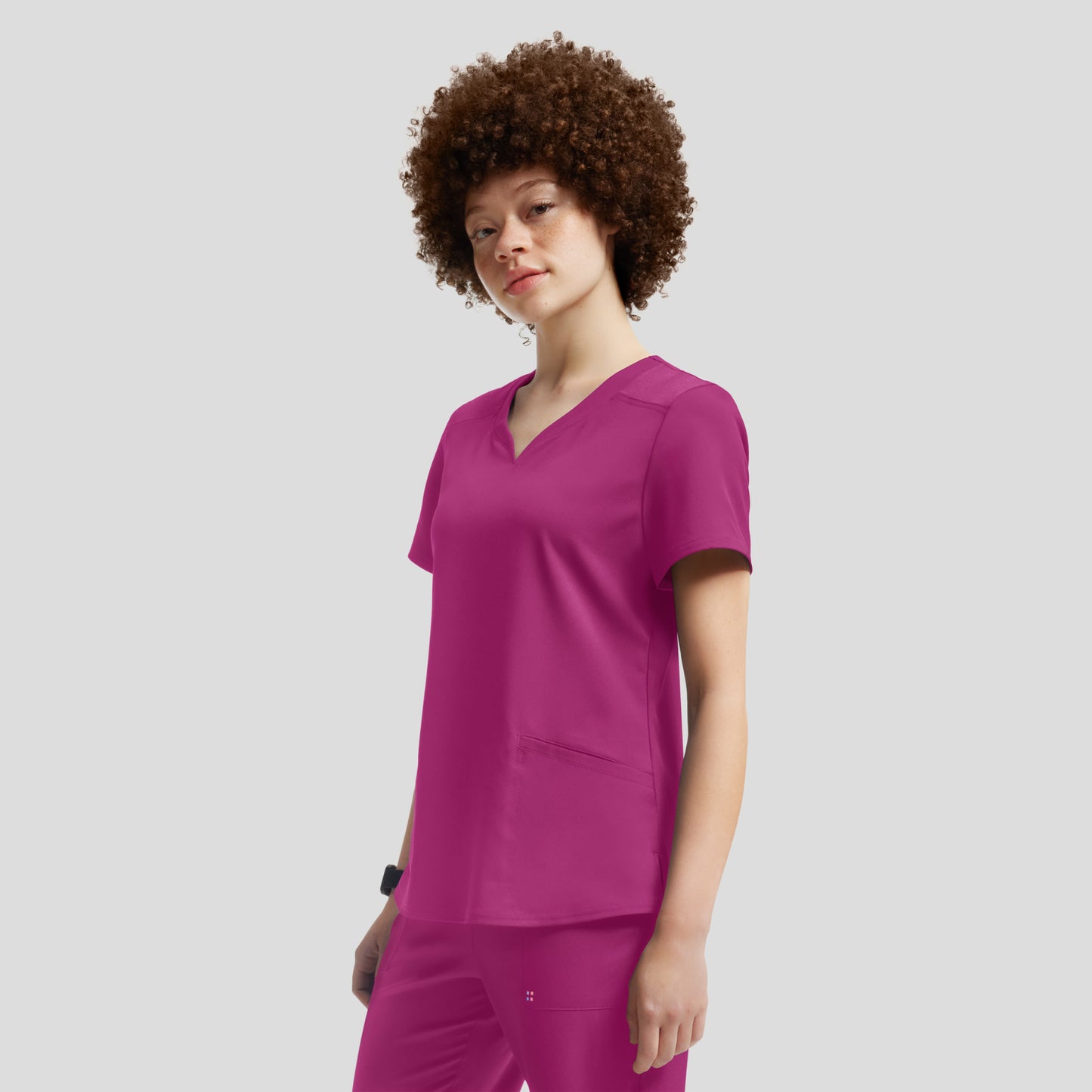 VIBE 3-Pocket V-Neck Top  | Electric Purple