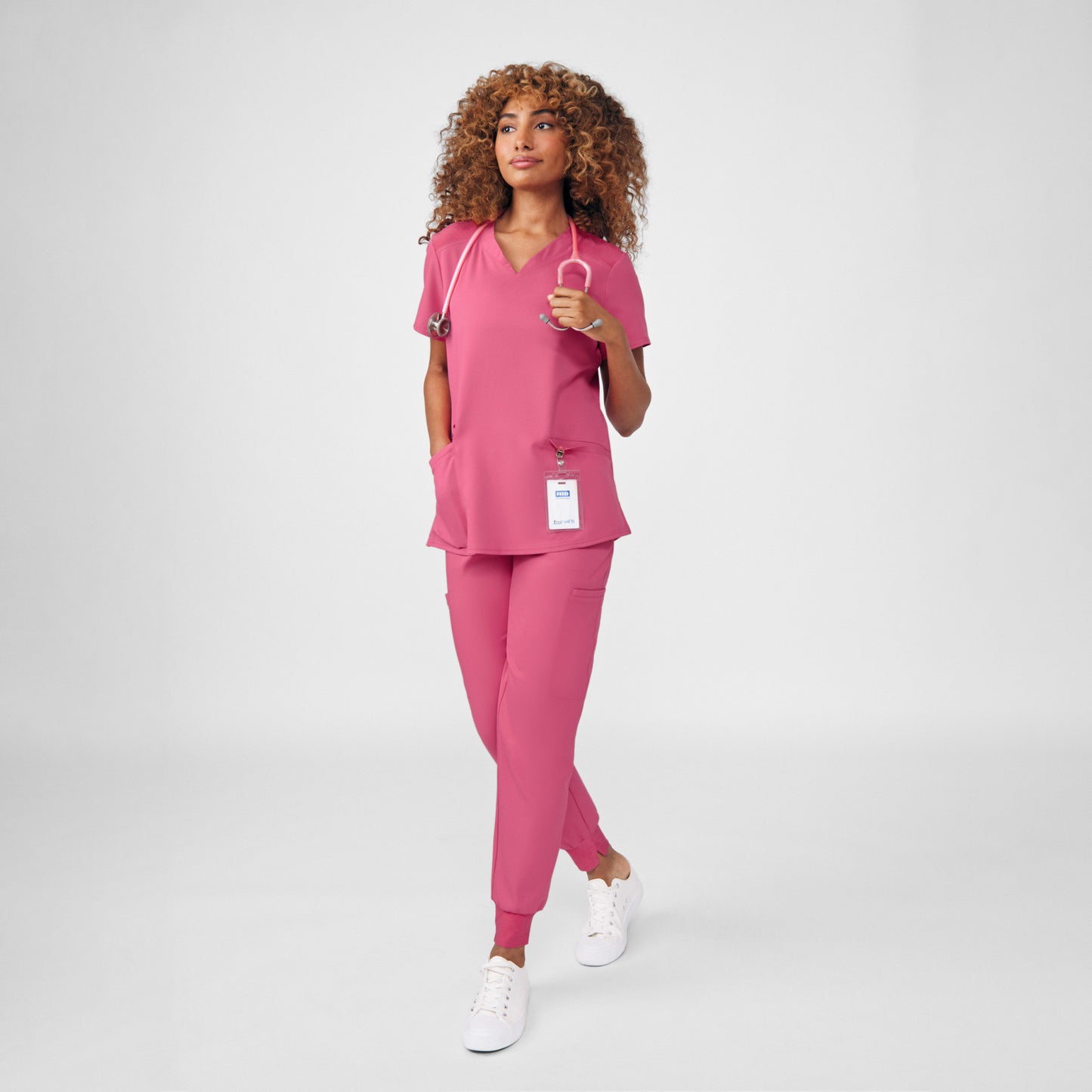 VIBE 3-Pocket V-Neck Top  | Honeysuckle