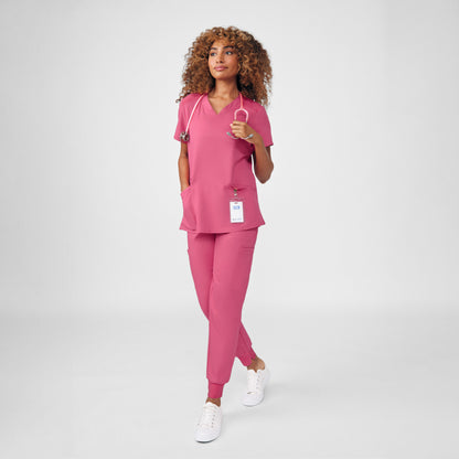 VIBE 3-Pocket V-Neck Top  | Honeysuckle