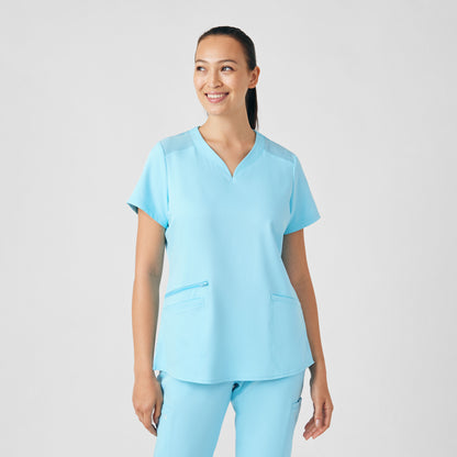 VIBE 3-Pocket V-Neck Top  | Island Blue
