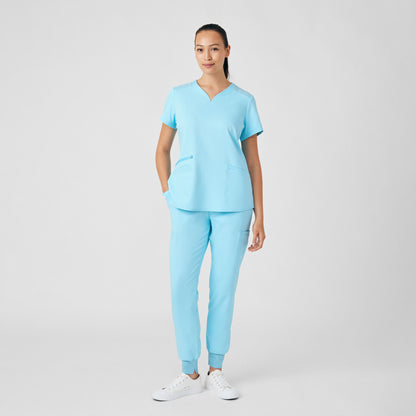 VIBE 3-Pocket V-Neck Top  | Island Blue