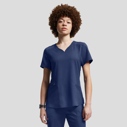 VIBE 3-Pocket V-Neck Top  | Navy