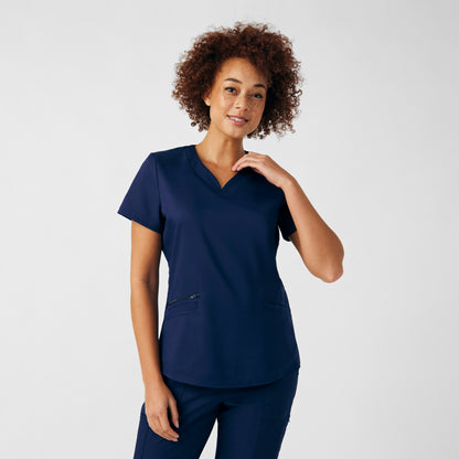 VIBE 3-Pocket V-Neck Top  | Navy