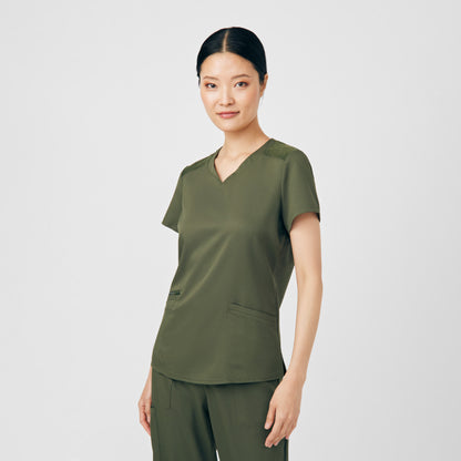 VIBE 3-Pocket V-Neck Top  | Olive