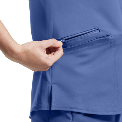 VIBE 3-Pocket V-Neck Top  | Olive