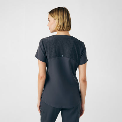 VIBE 3-Pocket V-Neck Top  | Pewter