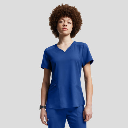 VIBE 3-Pocket V-Neck Top  | Royal