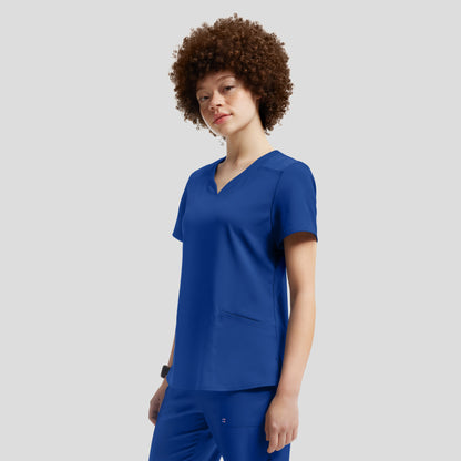 VIBE 3-Pocket V-Neck Top  | Royal