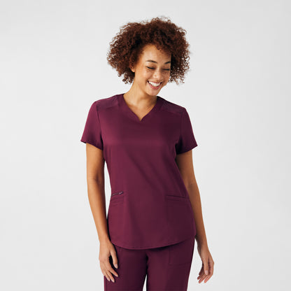VIBE 3-Pocket V-Neck Top  | Wine
