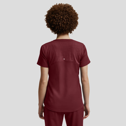 VIBE 3-Pocket V-Neck Top  | Wine