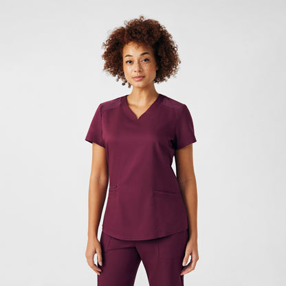 VIBE 3-Pocket V-Neck Top  | Wine