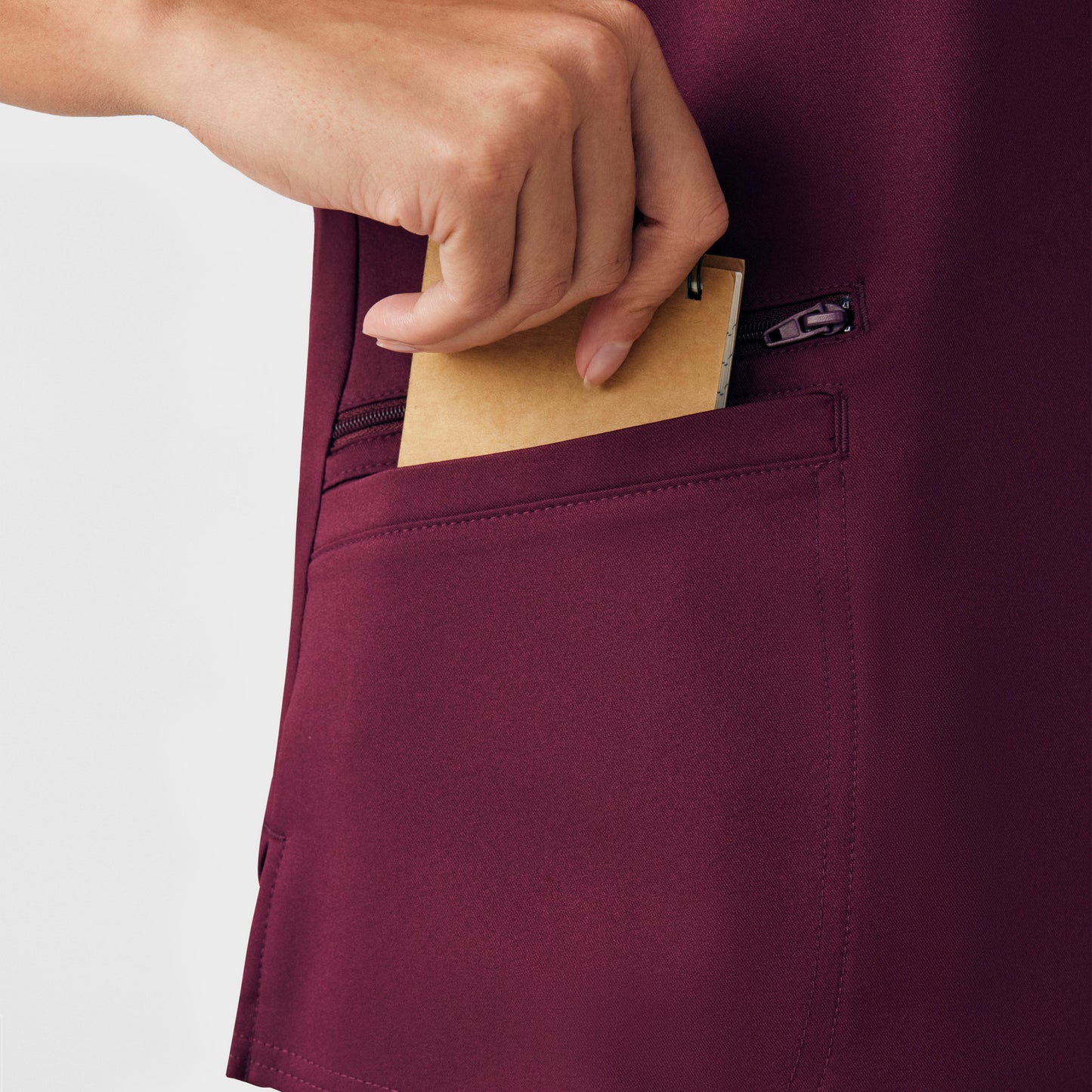 VIBE 3-Pocket V-Neck Top  | Wine