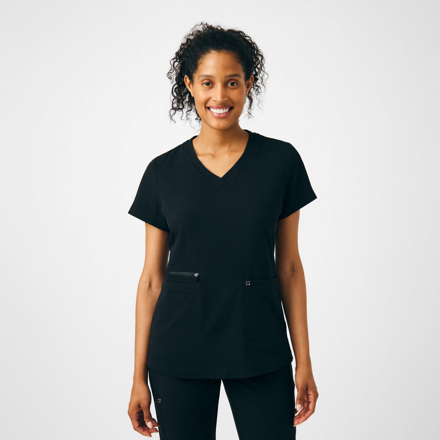 CRFT 3-Pocket V-Neck Top  | Black