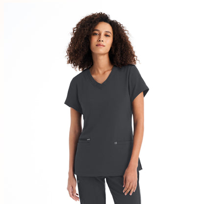 CRFT 3-Pocket V-Neck Top  | Pewter