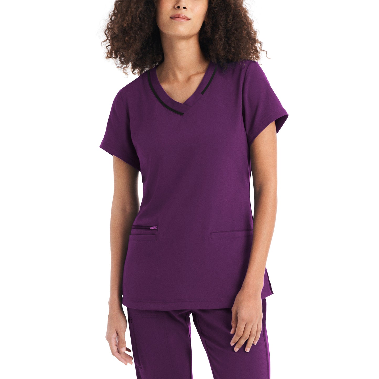 CRFT 3-Pocket V-Neck Top  | Sugar Plum Black