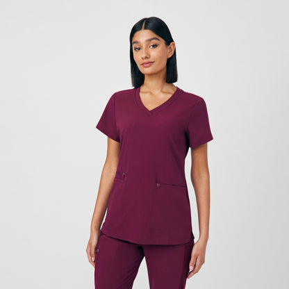 CRFT 3-Pocket V-Neck Top  | Wine
