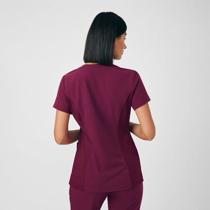 CRFT 3-Pocket V-Neck Top  | Wine