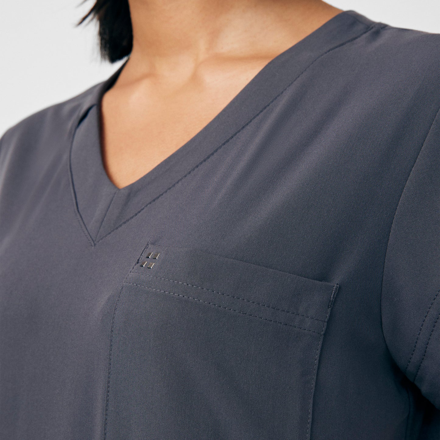 CRFT 1-Pocket V-Neck Top  | Pewter