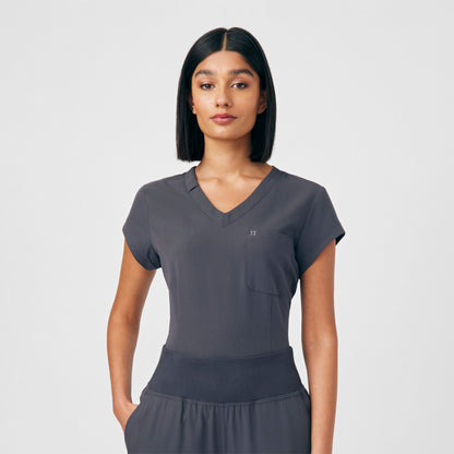CRFT 1-Pocket V-Neck Top  | Pewter