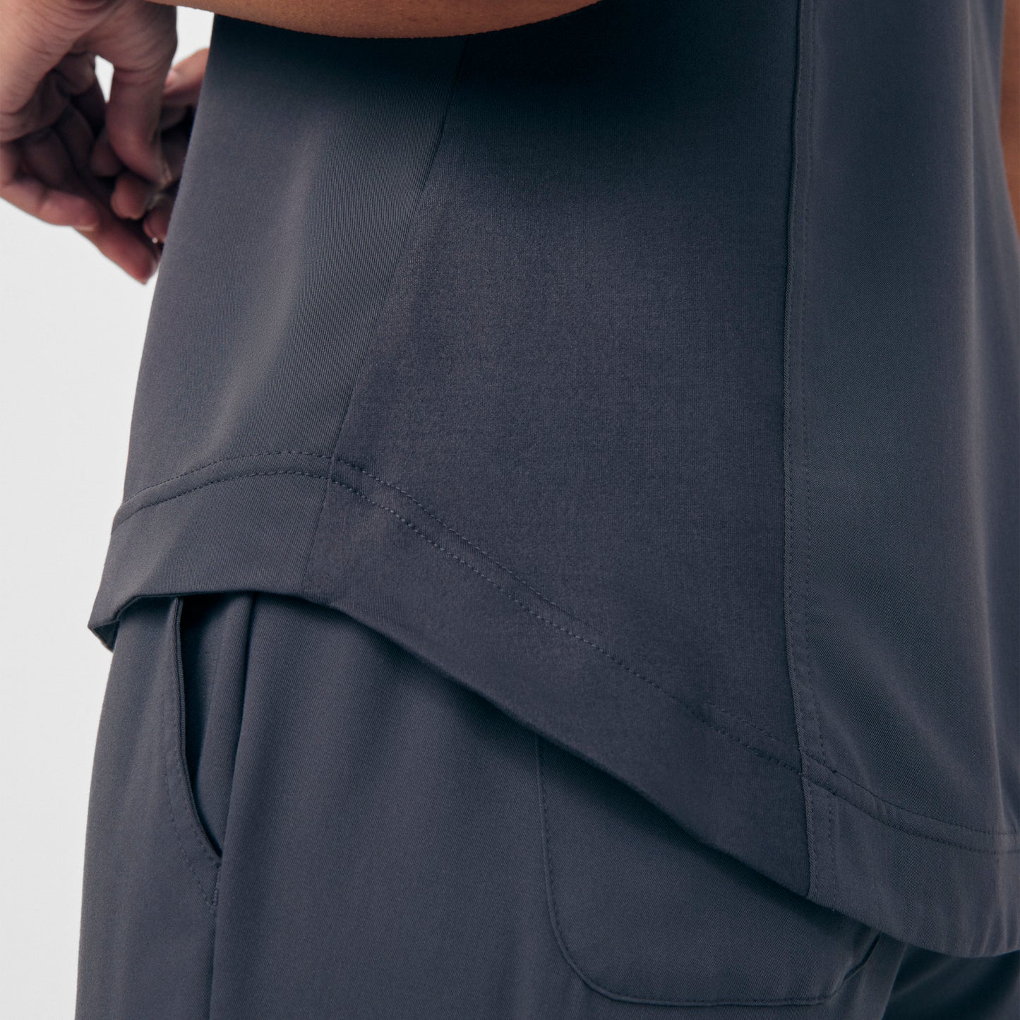 CRFT 1-Pocket V-Neck Top  | Pewter