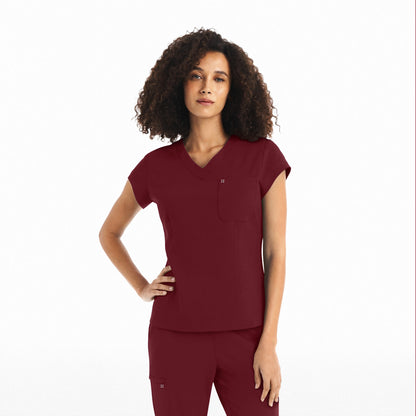 CRFT 1-Pocket V-Neck Top  | Wine