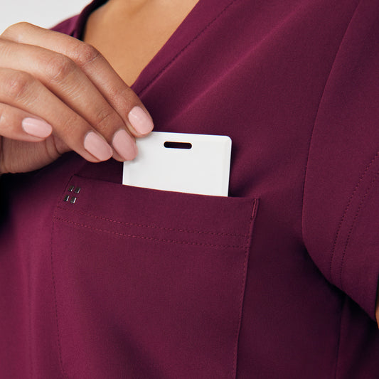 CRFT 1-Pocket V-Neck Top  | Wine